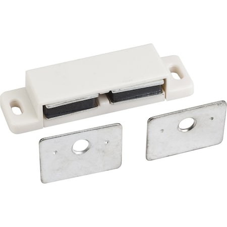 Hardware Resources 15 lb Double Magnetic Catch White/Zinc, Retail Pack 2PK 50621-R